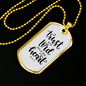 With All Your Heart Christian Necklace Stainless Steel or 18k Gold Dog Tag 24" Chain-Express Your Love Gifts