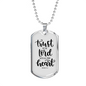 With All Your Heart Christian Necklace Stainless Steel or 18k Gold Dog Tag 24" Chain-Express Your Love Gifts