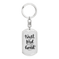 With All Your Heart Proverbs 3:5-6 Keychain Stainless Steel or 18k Gold Dog Tag Keyring-Express Your Love Gifts