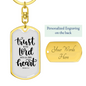 With All Your Heart Proverbs 3:5-6 Keychain Stainless Steel or 18k Gold Dog Tag Keyring-Express Your Love Gifts