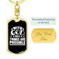 With God All Things Are Possible Keychain Stainless Steel or 18k Gold Dog Tag Keyring-Express Your Love Gifts