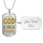 With God All Things Are Possiblestainless Steel or 18k Gold Dog Tag 24"-Express Your Love Gifts
