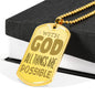 With God All Things Are Possiblestainless Steel or 18k Gold Dog Tag 24"-Express Your Love Gifts