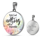 With God Christian Necklace Circle Pendant Stainless Steel or 18k Gold 18-22-Express Your Love Gifts