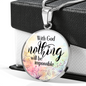 With God Christian Necklace Circle Pendant Stainless Steel or 18k Gold 18-22-Express Your Love Gifts