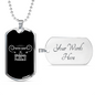 With God Christian Necklace Stainless Steel or 18k Gold Dog Tag 24" Chain-Express Your Love Gifts