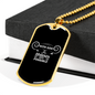 With God Christian Necklace Stainless Steel or 18k Gold Dog Tag 24" Chain-Express Your Love Gifts
