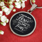 With His Love Necklace Zephaniah Verse Pendant Stainless Steel or 18k Gold 18-22"-Express Your Love Gifts