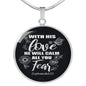 With His Love Necklace Zephaniah Verse Pendant Stainless Steel or 18k Gold 18-22"-Express Your Love Gifts