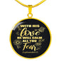 With His Love Necklace Zephaniah Verse Pendant Stainless Steel or 18k Gold 18-22"-Express Your Love Gifts