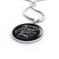 With His Love Necklace Zephaniah Verse Pendant Stainless Steel or 18k Gold 18-22"-Express Your Love Gifts