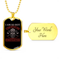 With My Own Firefighter Gift Stainless Steel or 18k Gold Dog Tag 24" Chain-Express Your Love Gifts