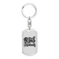 Without Jesus We Are Nothing Keychain Stainless Steel or 18k Gold Dog Tag Keyring-Express Your Love Gifts