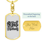 Without Jesus We Are Nothing Keychain Stainless Steel or 18k Gold Dog Tag Keyring-Express Your Love Gifts