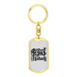 Without Jesus We Are Nothing Keychain Stainless Steel or 18k Gold Dog Tag Keyring-Express Your Love Gifts