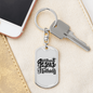Without Jesus We Are Nothing Keychain Stainless Steel or 18k Gold Dog Tag Keyring-Express Your Love Gifts