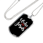 Woke For Jesus Christian Necklace Stainless Steel or 18k Gold Dog Tag 24" Chain-Express Your Love Gifts