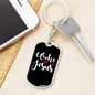 Woke For Jesus Keychain Stainless Steel or 18k Gold Dog Tag Keyring-Express Your Love Gifts