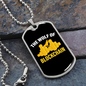 Wolf of Blockchain Crypto Necklace Stainless Steel or 18k Gold Dog Tag 24" Chain-Express Your Love Gifts