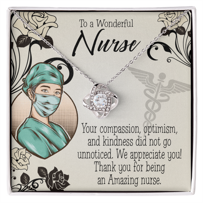 Wonderful Nurse Healthcare Medical Worker Nurse Appreciation Gift Infinity Knot Necklace Message Card-Express Your Love Gifts