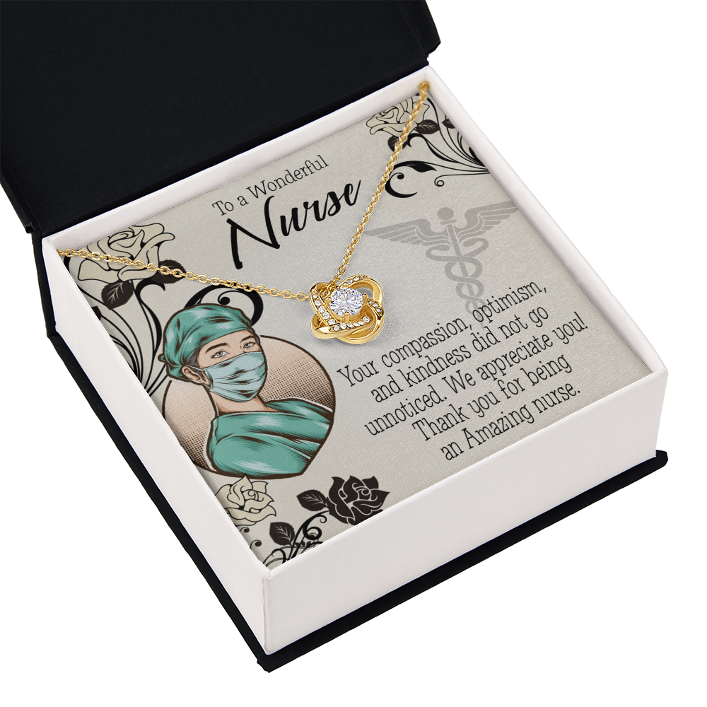 Wonderful Nurse Healthcare Medical Worker Nurse Appreciation Gift Infinity Knot Necklace Message Card-Express Your Love Gifts