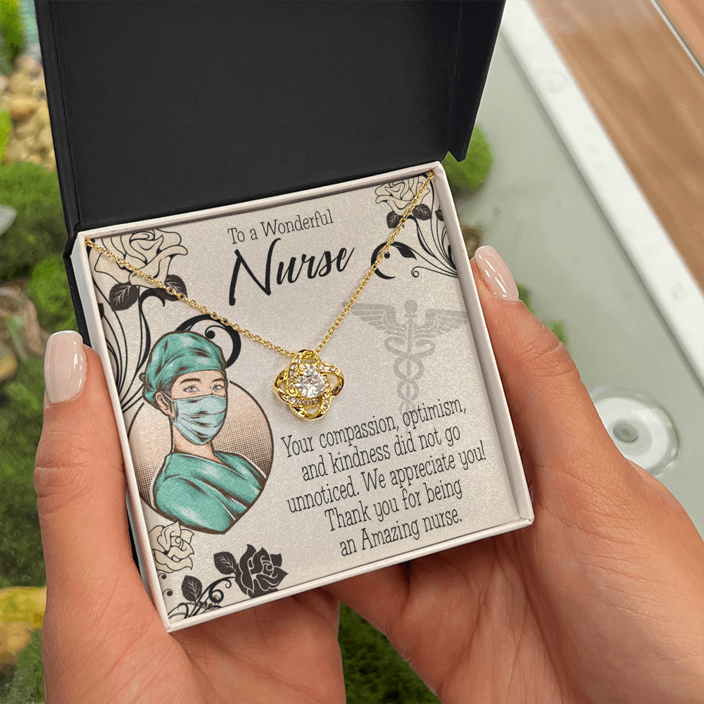 Wonderful Nurse Healthcare Medical Worker Nurse Appreciation Gift Infinity Knot Necklace Message Card-Express Your Love Gifts