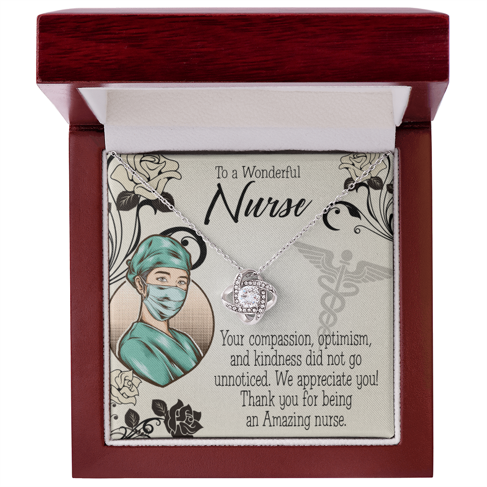 Wonderful Nurse Healthcare Medical Worker Nurse Appreciation Gift Infinity Knot Necklace Message Card-Express Your Love Gifts