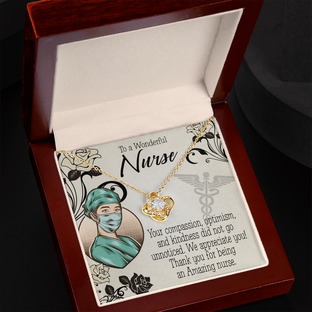 Wonderful Nurse Healthcare Medical Worker Nurse Appreciation Gift Infinity Knot Necklace Message Card-Express Your Love Gifts