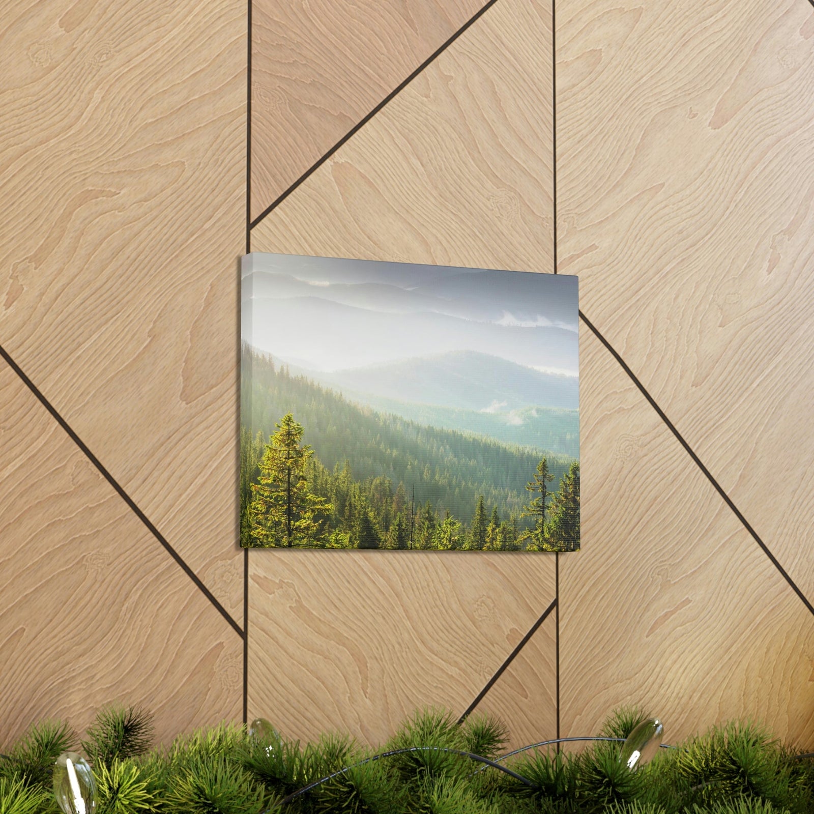 Wonderful Trees on the Mountains Scene Beautiful Spectacular and Awesome Beauty Nature Scene Big Trees and Mountain Range Wall Art Ready to Hang Unframed-Express Your Love Gifts
