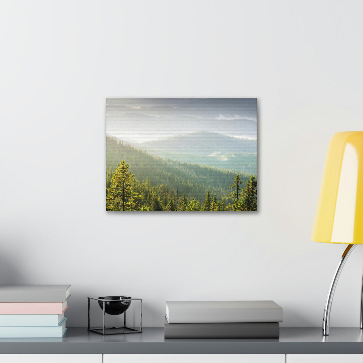 Wonderful Trees on the Mountains Scene Beautiful Spectacular and Awesome Beauty Nature Scene Big Trees and Mountain Range Wall Art Ready to Hang Unframed-Express Your Love Gifts