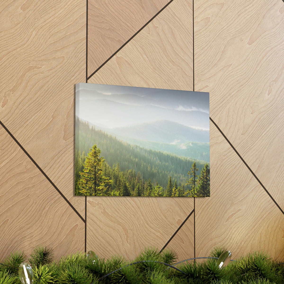 Wonderful Trees on the Mountains Scene Beautiful Spectacular and Awesome Beauty Nature Scene Big Trees and Mountain Range Wall Art Ready to Hang Unframed-Express Your Love Gifts