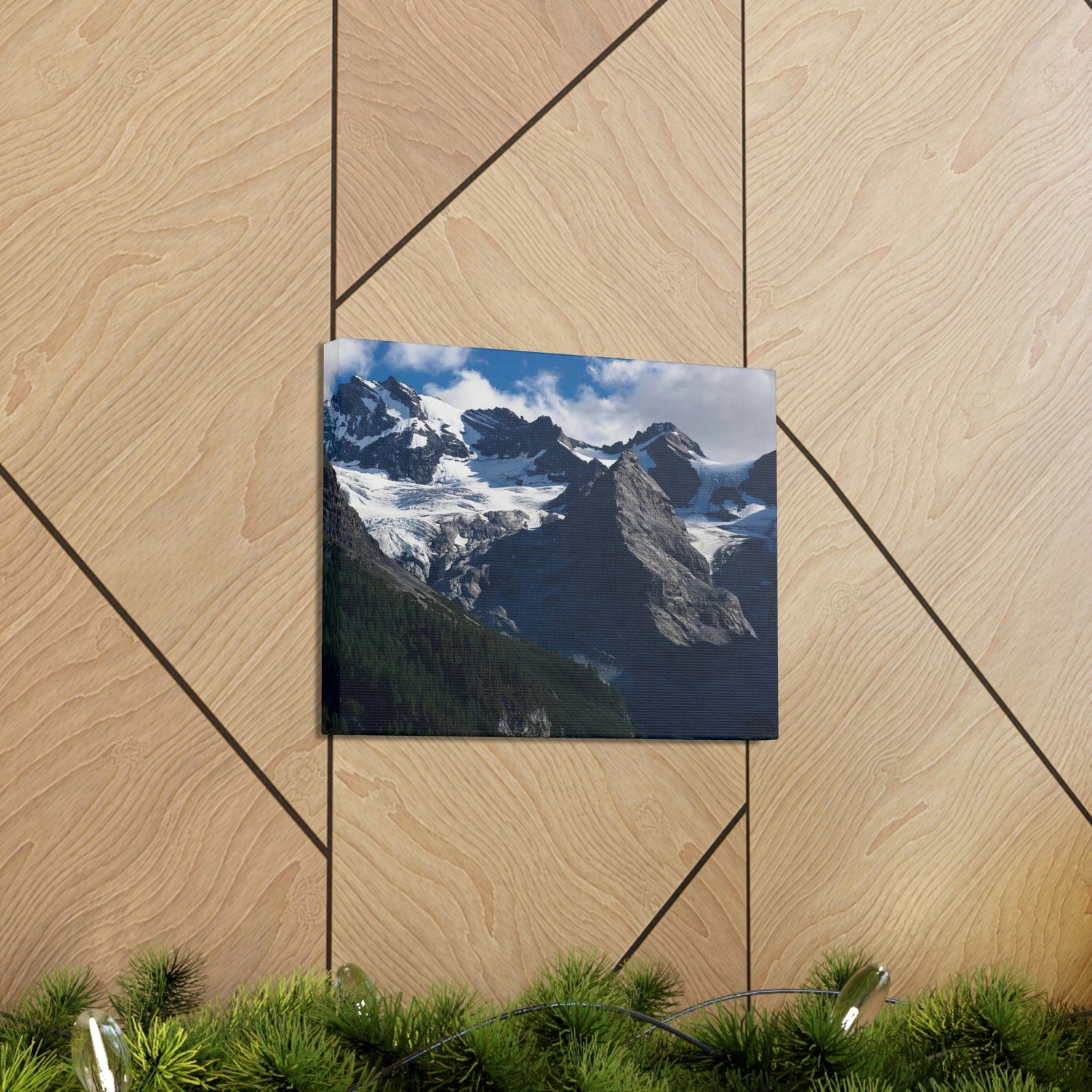Wondrous Mountains Covered in Snow Scene Beautiful Phenomenal and Amazing Beauty Nature Scene Big Snowy Mountains Wall Art Ready to Hang Unframed-Express Your Love Gifts