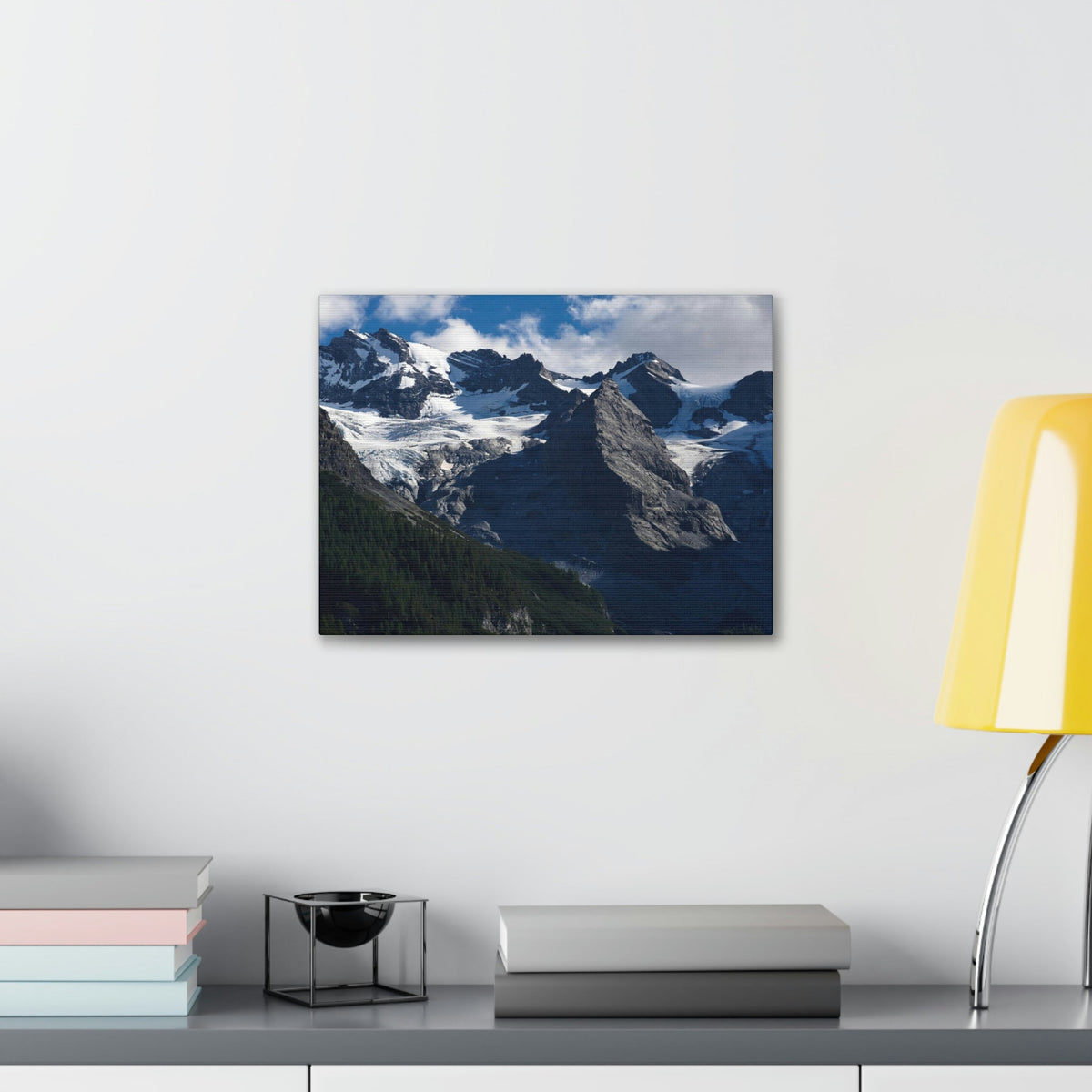 Wondrous Mountains Covered in Snow Scene Beautiful Phenomenal and Amazing Beauty Nature Scene Big Snowy Mountains Wall Art Ready to Hang Unframed-Express Your Love Gifts