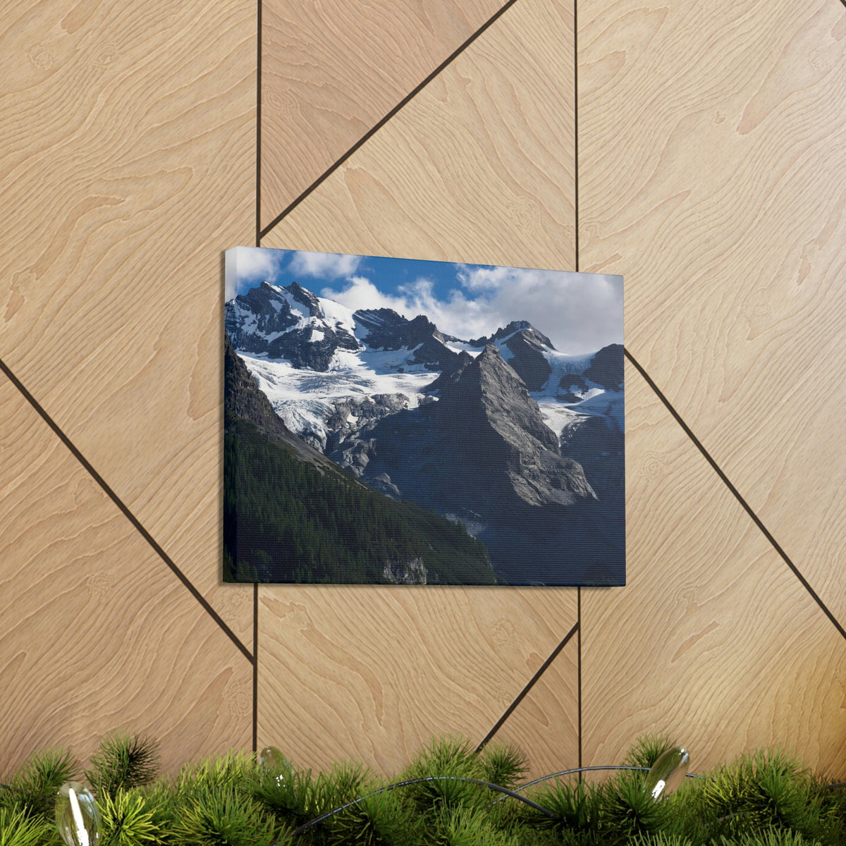 Wondrous Mountains Covered in Snow Scene Beautiful Phenomenal and Amazing Beauty Nature Scene Big Snowy Mountains Wall Art Ready to Hang Unframed-Express Your Love Gifts