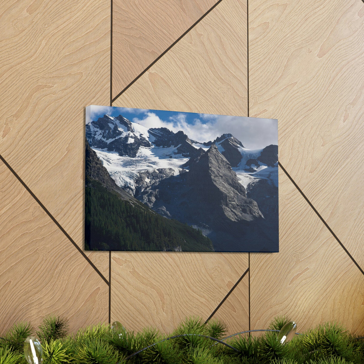 Wondrous Mountains Covered in Snow Scene Beautiful Phenomenal and Amazing Beauty Nature Scene Big Snowy Mountains Wall Art Ready to Hang Unframed-Express Your Love Gifts