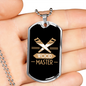 Wood Master Woodworker Dog Tag Stainless Steel or 18k Gold W 24"-Express Your Love Gifts