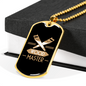 Wood Master Woodworker Dog Tag Stainless Steel or 18k Gold W 24"-Express Your Love Gifts