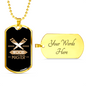 Wood Master Woodworker Dog Tag Stainless Steel or 18k Gold W 24"-Express Your Love Gifts