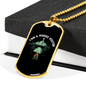 Woods Visitor Hunting Necklace Stainless Steel or 18k Gold Dog Tag 24"-Express Your Love Gifts