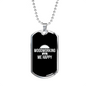 Woodworking Makes Me Happy Woodworker Dog Tag Stainless Steel or 18k Gold W 24"-Express Your Love Gifts