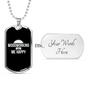 Woodworking Makes Me Happy Woodworker Dog Tag Stainless Steel or 18k Gold W 24"-Express Your Love Gifts