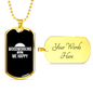 Woodworking Makes Me Happy Woodworker Dog Tag Stainless Steel or 18k Gold W 24"-Express Your Love Gifts