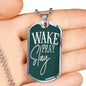 Work Pray Slay Stainless Steel or 18k Gold Dog Tag 24" Chain-Express Your Love Gifts