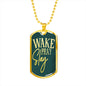 Work Pray Slay Stainless Steel or 18k Gold Dog Tag 24" Chain-Express Your Love Gifts