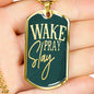 Work Pray Slay Stainless Steel or 18k Gold Dog Tag 24" Chain-Express Your Love Gifts