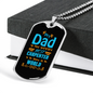 World'S Best Carpenter Woodworker Dog Tag Stainless Steel or 18k Gold W 24"-Express Your Love Gifts