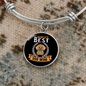 World's Best Dog Mom Bracelet Stainless Steel or 18k Gold Circle Bangle-Express Your Love Gifts