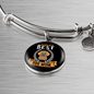 World's Best Dog Mom Bracelet Stainless Steel or 18k Gold Circle Bangle-Express Your Love Gifts