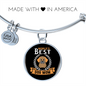 World's Best Dog Mom Bracelet Stainless Steel or 18k Gold Circle Bangle-Express Your Love Gifts
