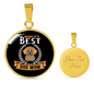 WORLD’S BEST DOG MOM Circle Necklace Stainless Steel or 18k Gold 18-22"-Express Your Love Gifts